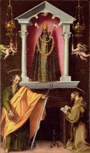 Die Madonna von Loreto mit dem Heiligen Paulus und dem Heiligen Franziskus von Francesco Vanni