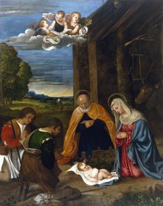 Die Geburt Christi mit Hirten von Francesco Vecellio