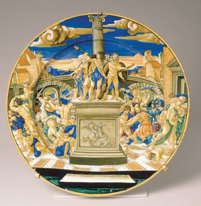 Teller mit dem Kindermord in Bethlehem von Francesco Xanto Avelli