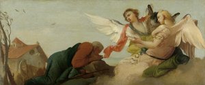 Abraham mit den drei Engeln von Francesco Zugno