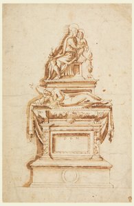 Entwurf für ein Grabdenkmal für einen Medici-Kardinal von Francesco da Sangallo