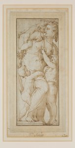 Studie einer Frau und Putti von Francesco de Rossi (follower of) Salviati