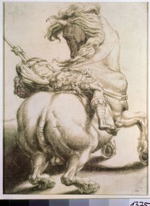Reiter von einer Lanze durchbohrt von Francesco de Rossi Salviati