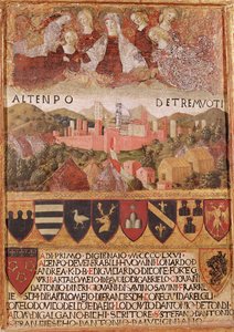 Die Jungfrau schützt Siena vor Erdbeben im Jahr 1466