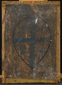 Rückseite des Verkündigungsdiptychons mit Kreuz mit Sternen in einer Mandorla von Francesco di Stefano Pesellino