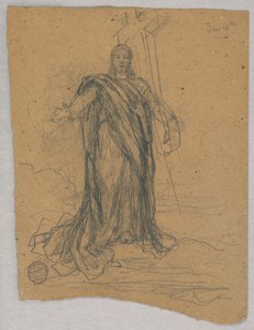 Skizze für die zentrale Figur in der Himmelfahrt von Francis Augustus Lathrop