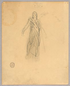 Skizze für die zentrale Figur der Himmelfahrt