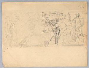 Skizze für ein Wandgemälde von Francis Augustus Lathrop