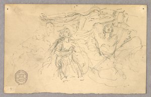 Skizze der Figurengruppe für die Himmelfahrt von Francis Augustus Lathrop