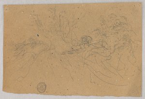 Skizze der Figurengruppe für die Himmelfahrt von Francis Augustus Lathrop