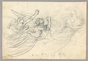Skizze einer Figurengruppe für die Himmelfahrt von Francis Augustus Lathrop