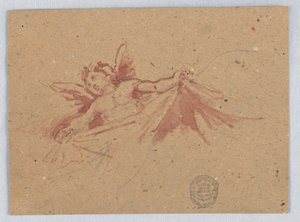 Skizze von Putti mit Draperie von Francis Augustus Lathrop