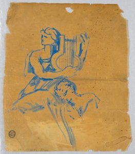 Skizze von zwei Engeln von Francis Augustus Lathrop