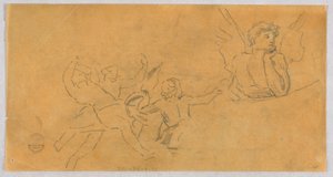 Skizze eines Engels und Putti