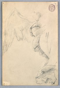 Skizze mit Flügeln und Draperie von Francis Augustus Lathrop