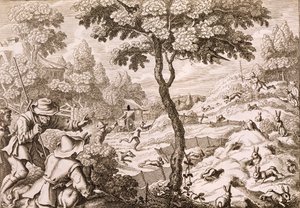 Cony Catching, graviert von Wenceslaus Hollar, 1671 von Francis Barlow