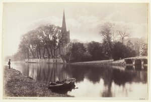 Stratford-on-Avon, Kirche vom Avon aus, 1860-94