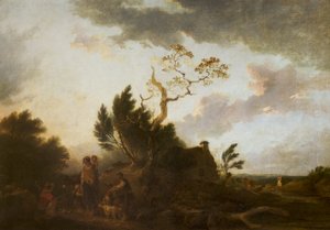 Weite Landschaft mit Zigeunern von Francis Bourgeois