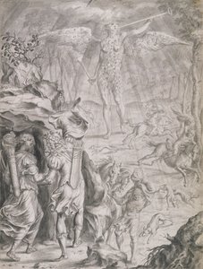 Dido und Aeneas, die in einer Höhle Schutz suchen von Francis Cleyn