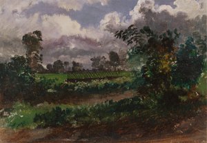Blick über den Garten des Künstlers von seinem Haus in Exmouth, Devonshire von Francis Danby