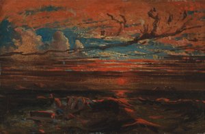 Sonnenuntergang auf See nach einem Sturm
