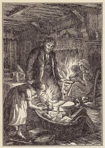 Illustration für Die Grille auf dem Herd von Charles Dickens von Francis Donkin Bedford