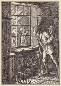 Illustration für Die Grille an der Herdstelle von Charles Dickens von Francis Donkin Bedford