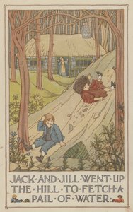 Jack und Jill gingen den Hügel hinauf, um einen Eimer Wasser zu holen von Francis Donkin Bedford