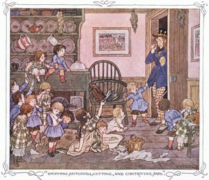 „Schneiden, Nähen, Schneiden und Erfinden, Papa“, aus The Magic Fishbone von Francis Donkin Bedford
