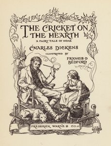 Titelbild-Illustration für Die Grille am Herd von Charles Dickens von Francis Donkin Bedford