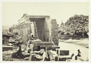 Die Kolonnade, Insel Philä, 1857 von Francis Frith