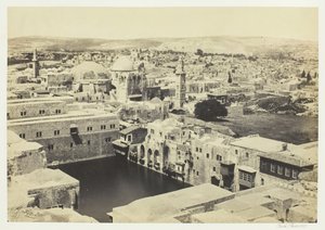 Der Teich von Hiskia, vom Turm von Hippikus, Jerusalem, 1857 von Francis Frith