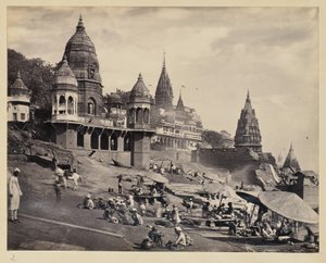 Ganges-Ufer und Manikarnika Ghat von Francis Frith and Co.