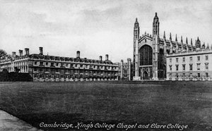Kings College Chapel und Clare College, Cambridge, Cambridgeshire, späte 19. Jahrhundert