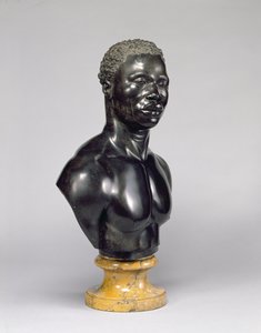 Büste eines Mannes, ca. 1758 (schwarzer Kalkstein und gelber Marmor)