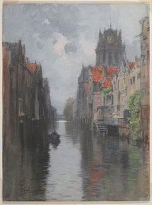Hinter der Groote Kerk, Dordrecht, ca. 1880er von Francis Hopkinson Smith