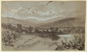 Landschaft mit drei Gebäuden von Francis Hopkinson Smith