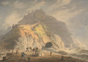 Scarborough: Schiffswrack am Fuß der Schlossklippe von Francis Nicholson