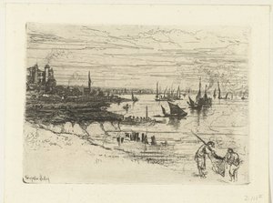 Gasthaus an der Themse von Francis Seymour Haden (Sir) (signed by artist)