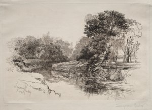 Ein Fluss in Irland, 1864 von Francis Seymour Haden