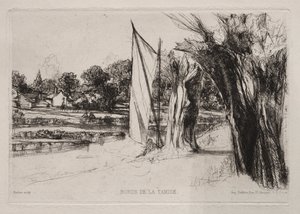 Thames Ditton - Mit einem Segel von Francis Seymour Haden