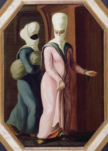 Eine türkische Dame geht mit ihrer Sklavin zum Bad von Francis Smith