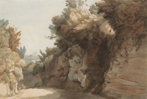 Ein Blick in der Nähe des Arco Scuro, Blick auf die Villa Medici, Rom, 1785 von Francis Towne