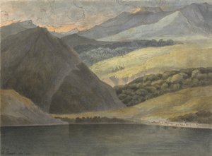 Ansicht auf den Lago Maggiore am Abend, 1781 von Francis Towne