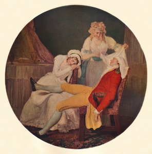 Lady Easys Steinkirk: Eine Szene aus Der furchtlose Ehemann von Colley Cibber, Akt V, Szene 5 von Francis Wheatley