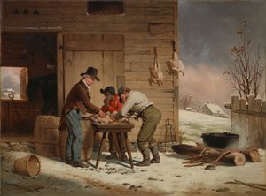 Vorbereitung auf Weihnachten, Truthähne rupfen, 1851 von Francis William Edmonds