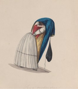 Eine Frau, die von hinten in ihre Saya steigt, aus einer Gruppe von Zeichnungen von Francisco