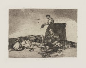Grausame Geschichte des Leids!, pl. 48 aus der Serie Die Schrecken des Krieges von Francisco de Goya