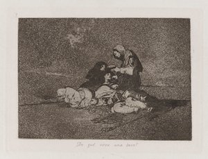 Wozu dient eine Tasse?, Platte 59 aus Los desastres de la guerra (Die Schrecken des Krieges) von Francisco de Goya