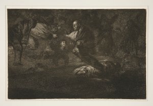 Gott erschafft sie und sie gesellen sich zusammen, pl. 18 aus der Serie Los proverbios von Francisco de Goya